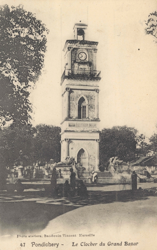 08-06 - Pondichery - clocher grand bazar - 1